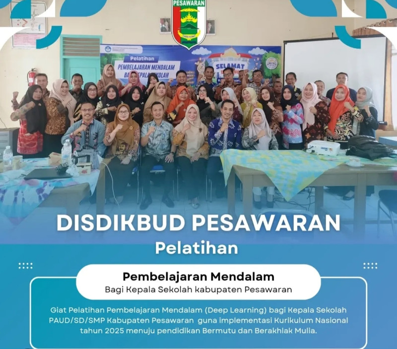 Giat Kepala Sekolah dalam Mengikuti Pembelajaran mendlam  bagi kepala Sekolah Kabupaten Pesawaran 